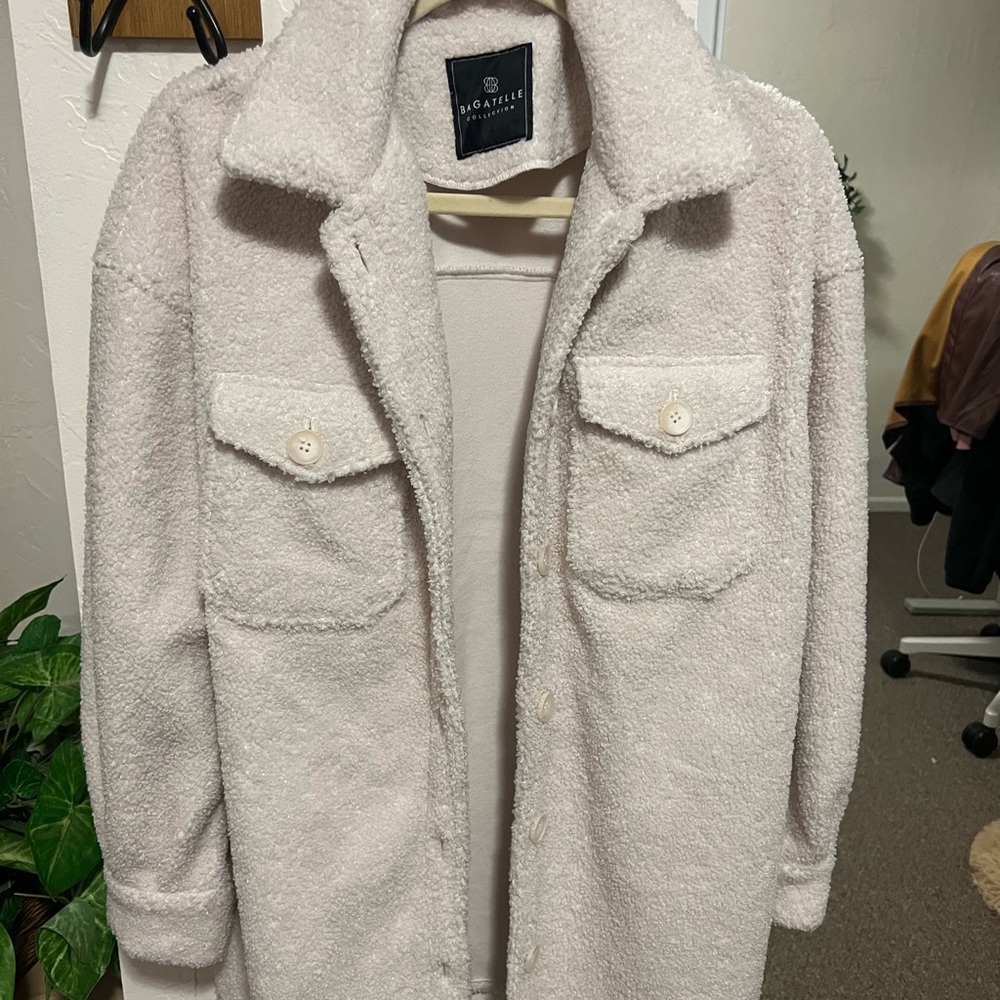 Bagatelle Women's Soft Cream Teddy Jacket